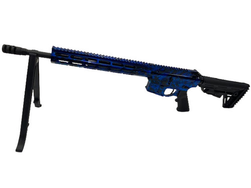 Blue Marbleized AR-15 Complete Rifle H-bar 5.56, 1/9 Twist