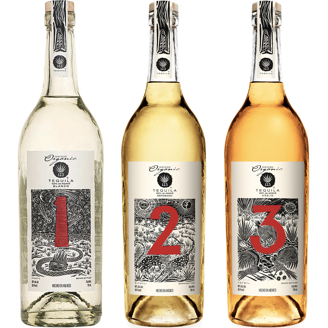 123 Organic Tequila 3 Pack 750mL