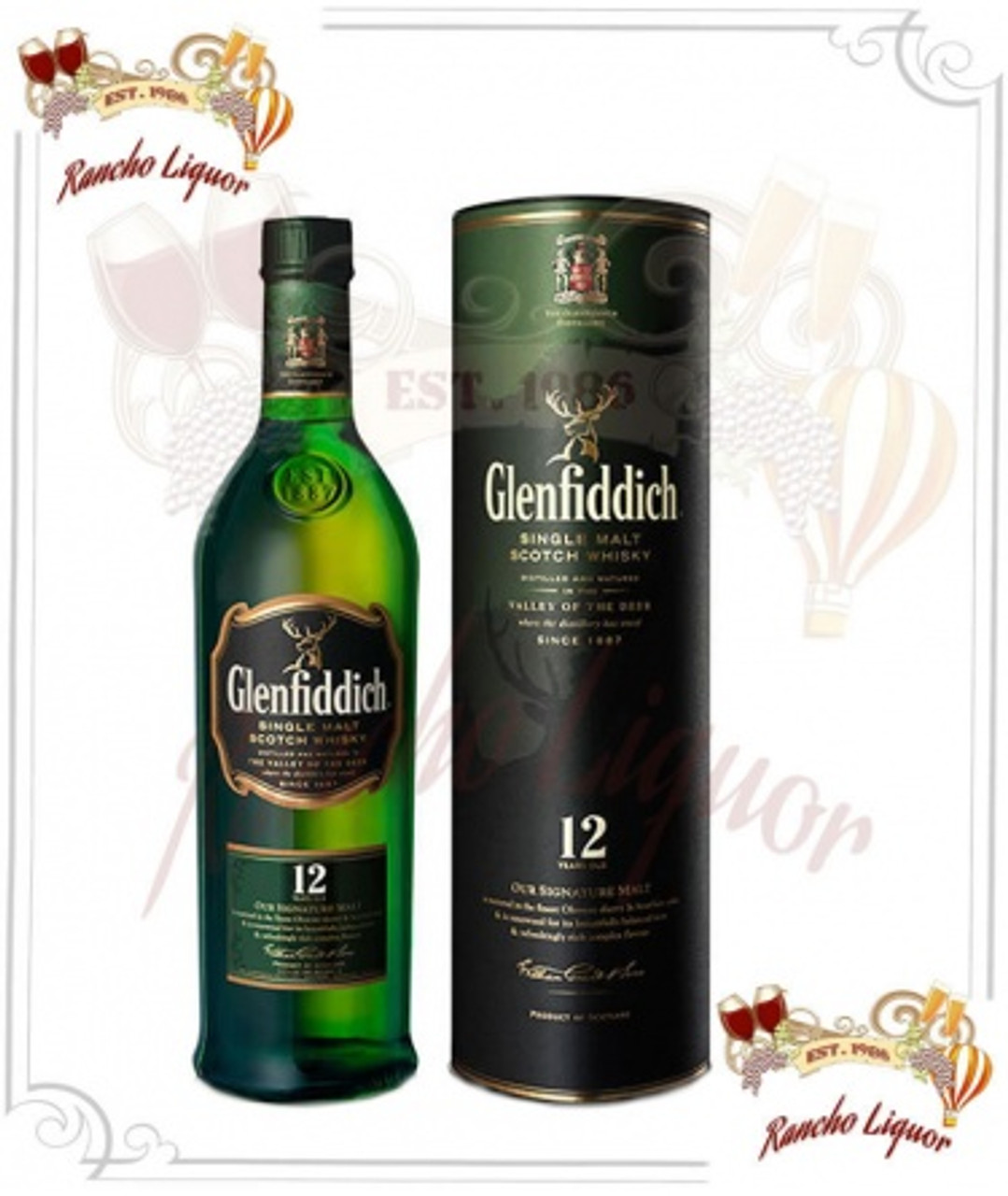 Glenfiddich 12 Year Single Malt Scotch Whiskey - Rancho Liquor & Fine Cigar  Shop