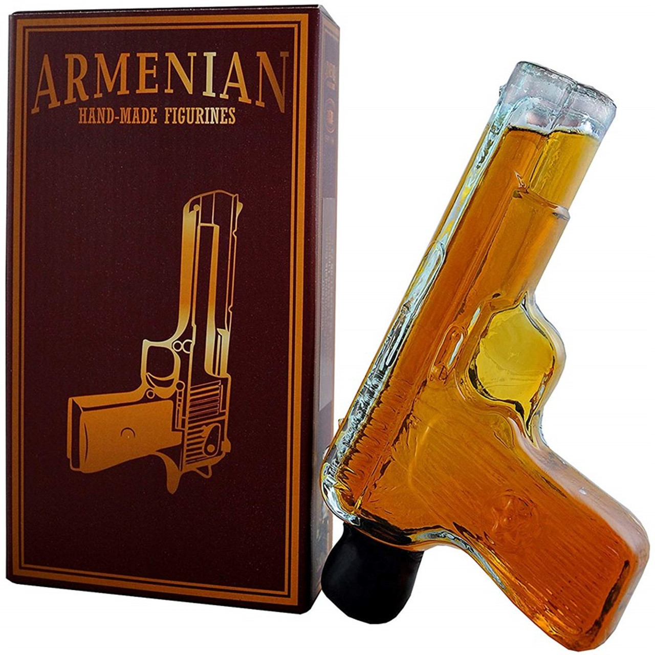 Pistol Hand Blown Glass Propscan Armenian Brandy Souvenir