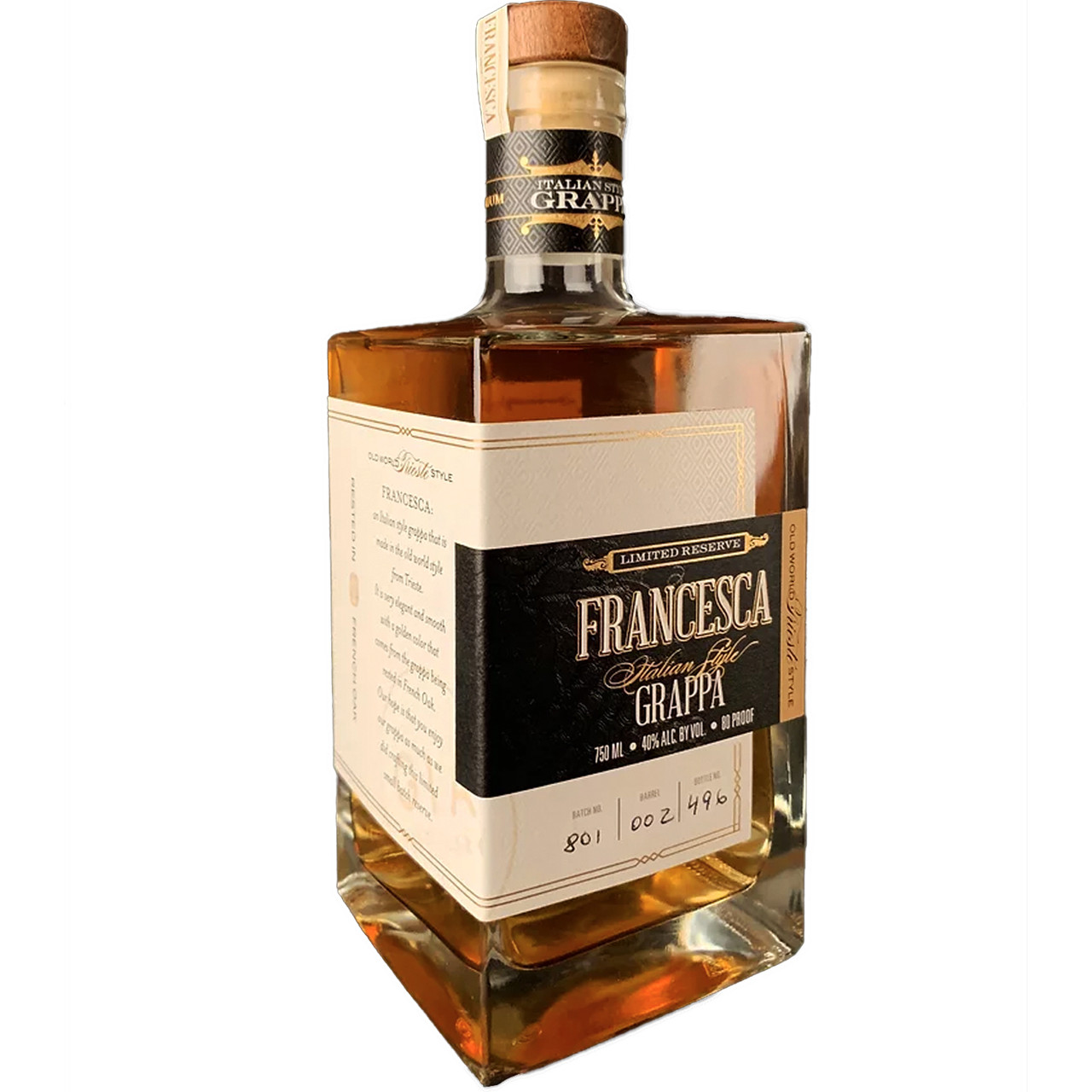 Francesca Limited Reserve Italian Style Grappa 750mL