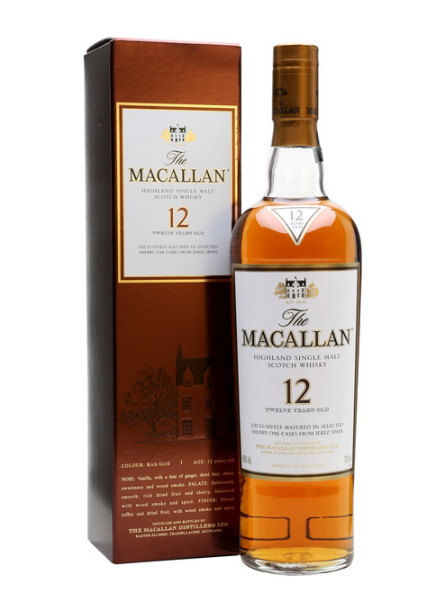 Macallan 12 Year Old Sherry Oak Scotch Whiskey 750mL