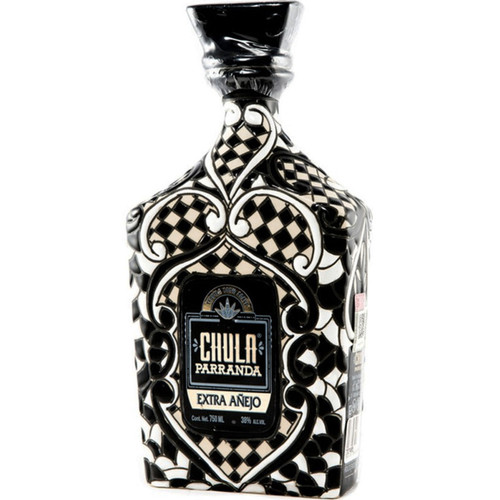 Chula Parranda Tequila Extra Añejo Black and White Ceramic Bottle 750mL