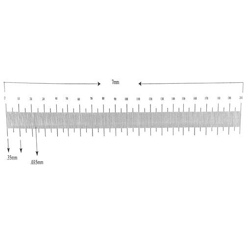 KR2211 Ruler Reticle 7mm in 200 Divisions