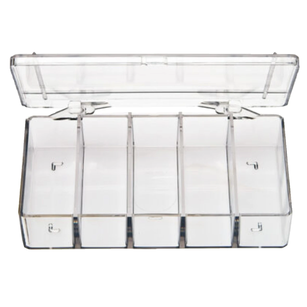 Partitioned 5 Compartment Rectangular Box 5.88" x 3.5"