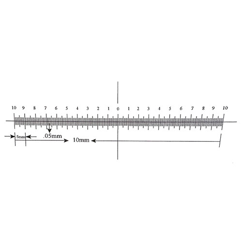 KR267 Ruler Reticle 10mm in 200 Divisions with crossline