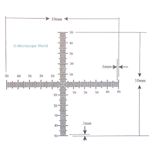 KR616 Crossed Scale Reticle 10mm 100 Divisions