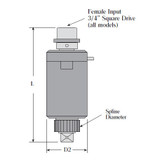 HG-20 Manual Torque Multiplier Dimensions
