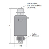 HG-40 Manual Torque Multiplier Dimensions