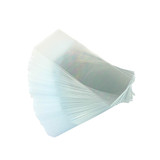 Clear glass microscope slides with frosted end for marking on both sides.
