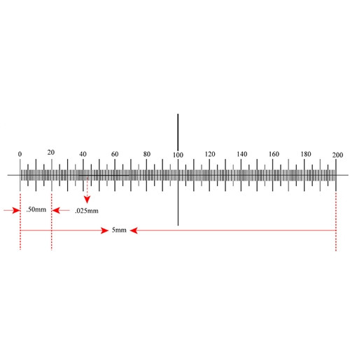 KR2225 Ruler Reticle 5mm 200 Divisions