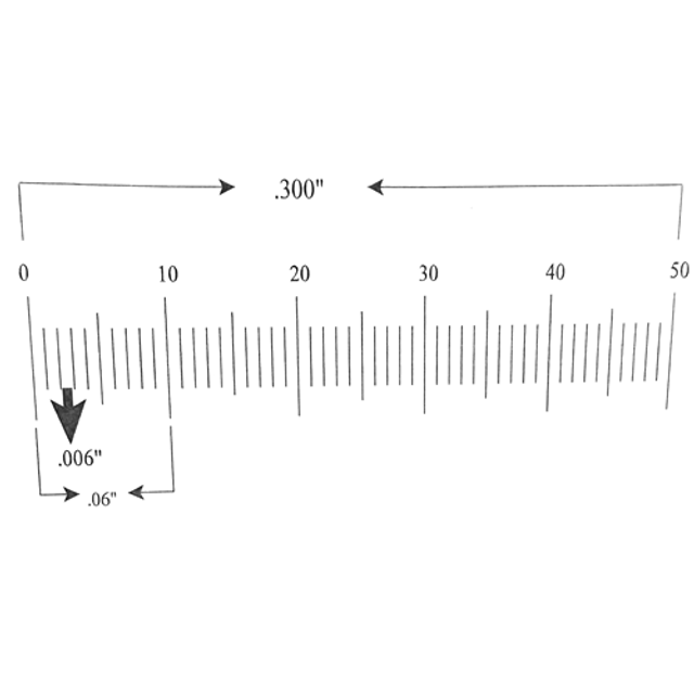 Reticle Ruler 0.300" 50 Divisions Reticle Ruler 0.300" 50 Divisions