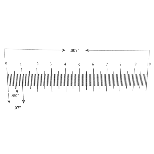 Reticle Ruler 0.700" 100 Divisions Reticle Ruler 0.700" 100 Divisions