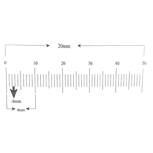 Reticle Ruler 20mm 50 Divisions Reticle Ruler 20mm 50 Divisions