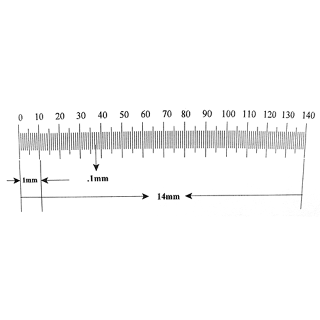 Reticle Ruler 14mm 140 Divisions Reticle Ruler 14mm 140 Divisions