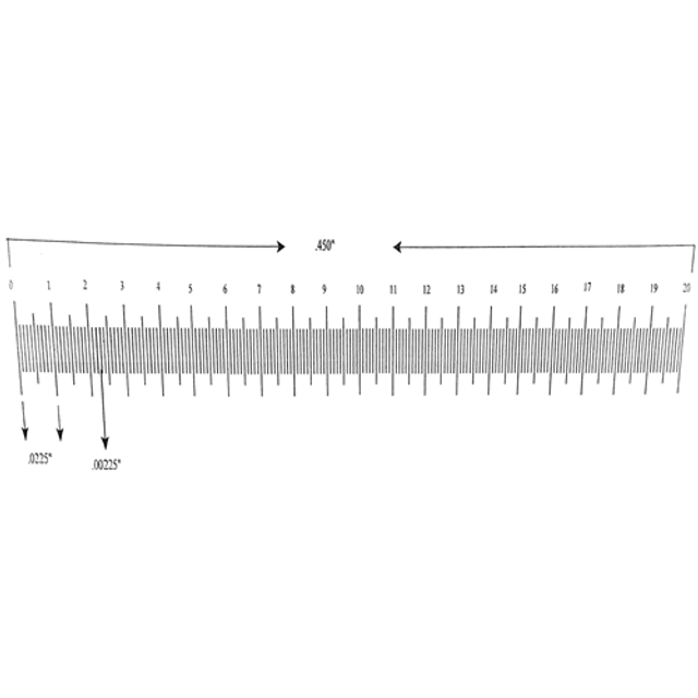 Reticle Ruler 0.450" 200 Divisions Reticle Ruler 0.450" 200 Divisions