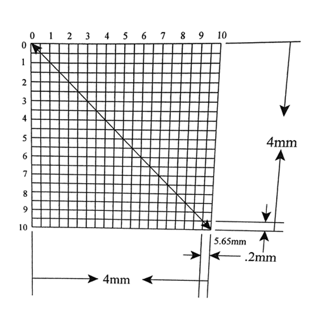 Reticle Grid 4mm Squares 400 Total Reticle Grid 4mm Squares 400 Total
