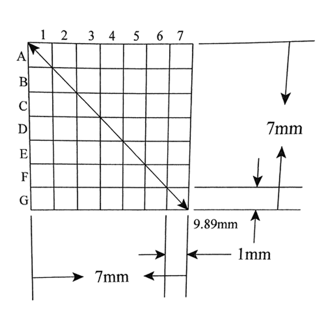 Reticle Grid 7mm Squares 49 Total Reticle Grid 7mm Squares 49 Total