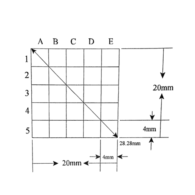 Reticle Grid 20mm Squares 25 Total Reticle Grid 20mm Squares 25 Total