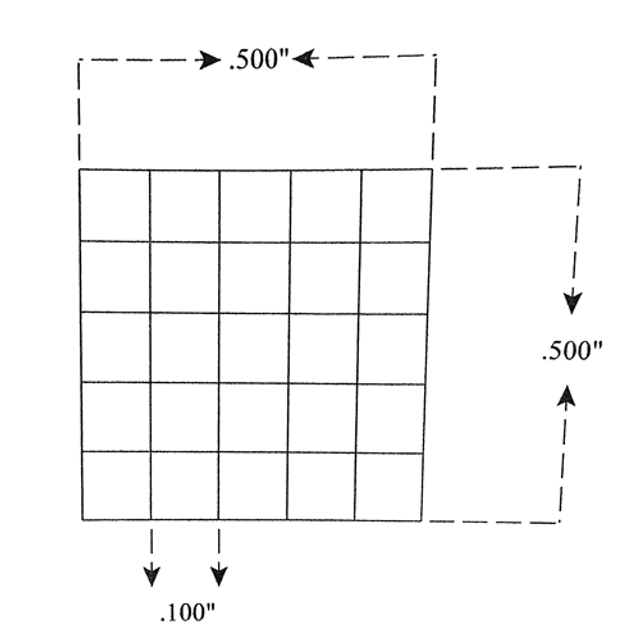 Reticle Grid 0.500" Squares 25 Total