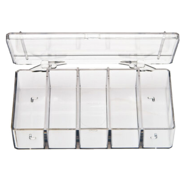 Partitioned 5 Compartment Rectangular Box 5.88" x 3.5"