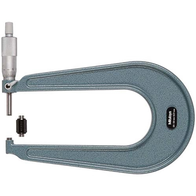 Mitutoyo Vernier Sheet Metal Micrometer 25-50mm Flat Anvil and Spindle