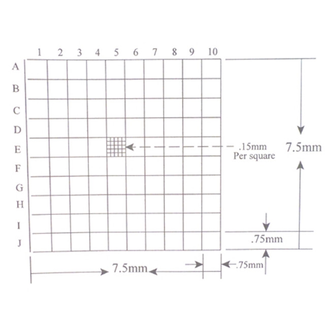 Reticle Whipple 0.75mm Squares 100 Total