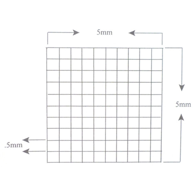 Reticle Grid 0.5mm Squares 100 Total Reticle Grid 0.5mm Squares 100 Total