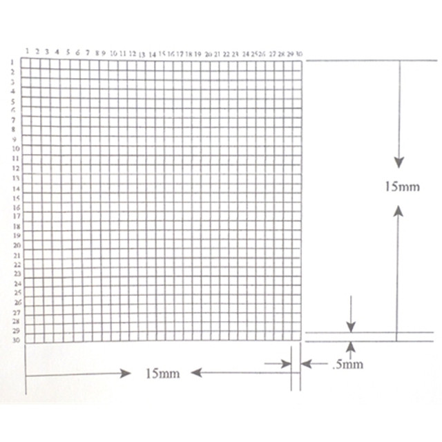 Reticle Grid 0.5mm Squares 300 Total Labeled Reticle Grid 0.5mm Squares 300 Total Labeled