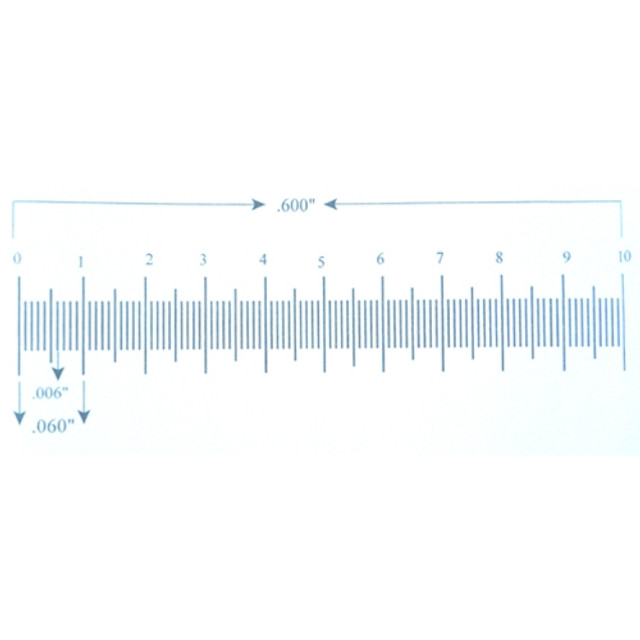 Reticle Ruler 0.600 Inch 100 Divisions
