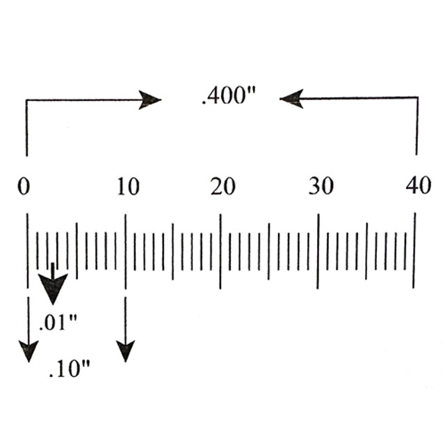 Reticle Ruler 0.400 Inch 40 Divisions
