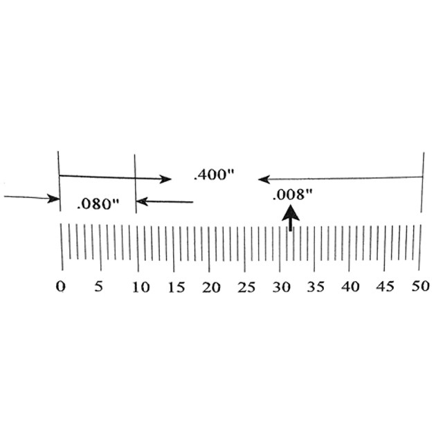 Reticle Ruler 0.400 Inch 50 Divisions Reticle Ruler 0.400 Inch 50 Divisions