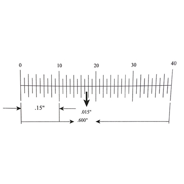Reticle Ruler 0.600 Inch 40 Divisions Reticle Ruler 0.600 Inch 40 Divisions