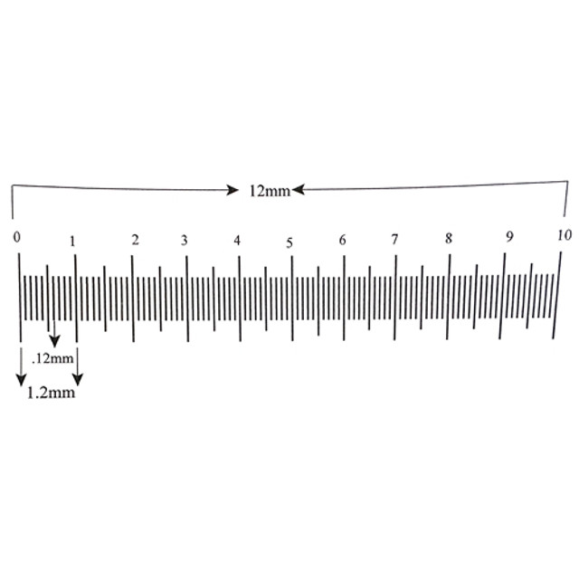 Reticle Ruler 12mm 100 Divisions Reticle Ruler 12mm 100 Divisions