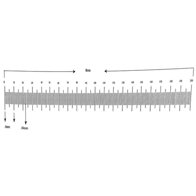Reticle Ruler 8mm 200 Divisions Reticle Ruler 8mm 200 Divisions