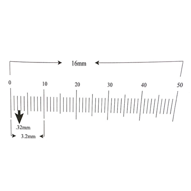 Reticle Ruler 16mm 50 Divisions Reticle Ruler 16mm 50 Divisions
