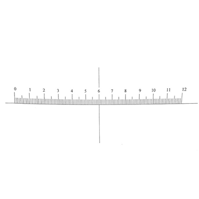 Reticle Ruler 12mm 120 Divisions with Crossline Reticle Ruler 12mm 120 Divisions with Crossline