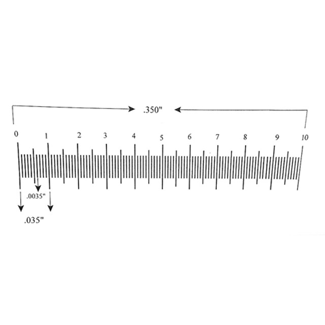 Reticle Ruler 0.350 Inch 100 Divisions Reticle Ruler 0.350 Inch 100 Divisions