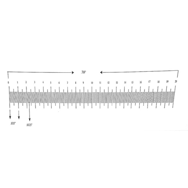 Reticle Ruler 0.700 Inch 200 Divisions Reticle Ruler 0.700 Inch 200 Divisions