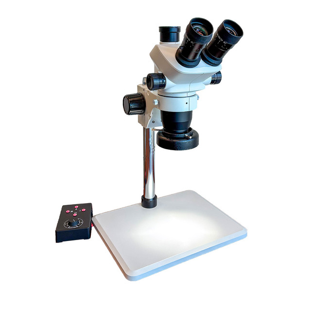 Fein Optic FZ8T-SLK Trinocular Stereo Zoom Microscope on Post Stand