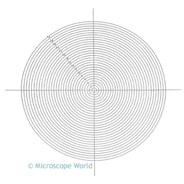 Reticle 30 Concentric Circles 0.010 - 0.300 Inch Reticle 30 Concentric Circles 0.010 - 0.300 Inch
