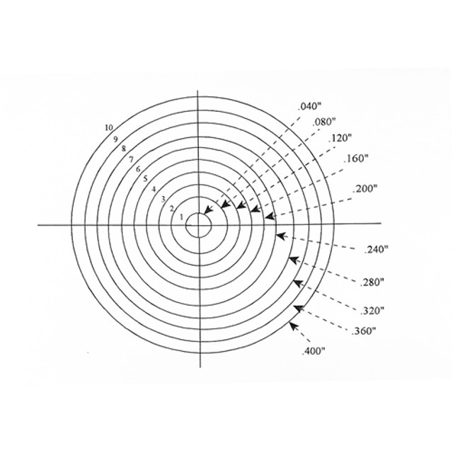 Reticle 10 Concentric Circles 0.040 - 0.400 Inch