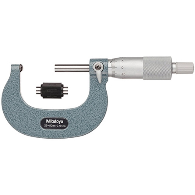 Mitutoyo Spherical Face Flat Spindle Vernier Micrometer 25-50mm Mitutoyo Spherical Face Flat Spindle Vernier Micrometer 25-50mm