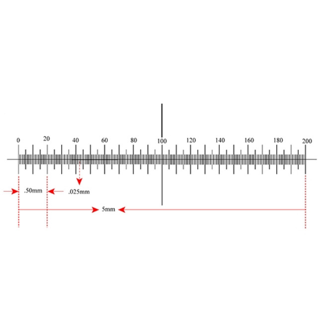 Ruler Reticle 5mm 200 Divisions Ruler Reticle 5mm 200 Divisions