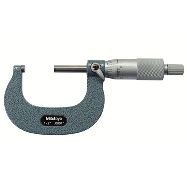 Mitutoyo Vernier Outside Micrometer 1-2" Tapered Frame Ratchet Stop Mitutoyo Vernier Outside Micrometer 1-2" Tapered Frame Ratchet Stop