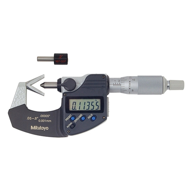 Mitutoyo Digimatic V-Anvil 3 Flutes Micrometer 0.05-0.6" / 1.27-15.24mm Mitutoyo Digimatic V-Anvil 3 Flutes Micrometer 0.05-0.6" / 1.27-15.24mm