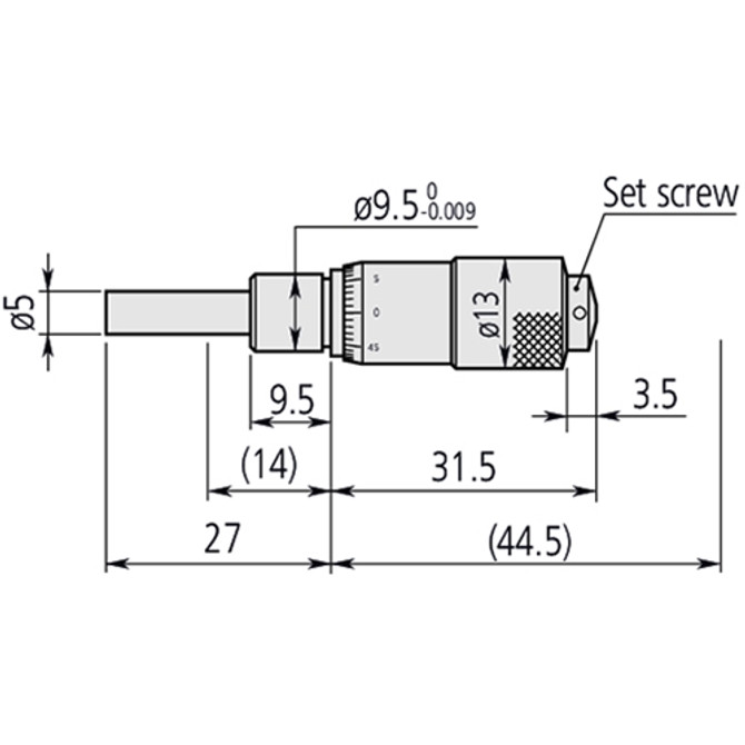 Mitutoyo Measuring Micrometer Head Flat Spindle 0-13mm