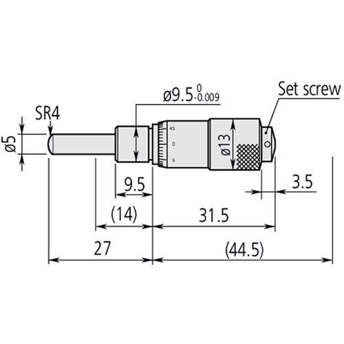Mitutoyo Common Type Small Size Measuring Micrometer Head Flat