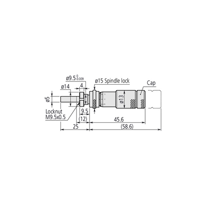 Mitutoyo Measuring Micrometer Head Flat Spindle Zero Adj 0-13mm
