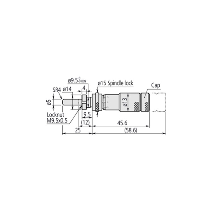 Mitutoyo Measuring Micrometer Head Spherical Spindle Zero Adj 0-13mm